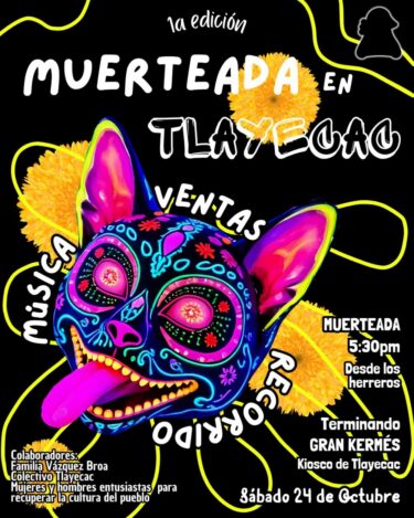 Muertada en Tlayecac: el primer recorrido de Día de Muertos
